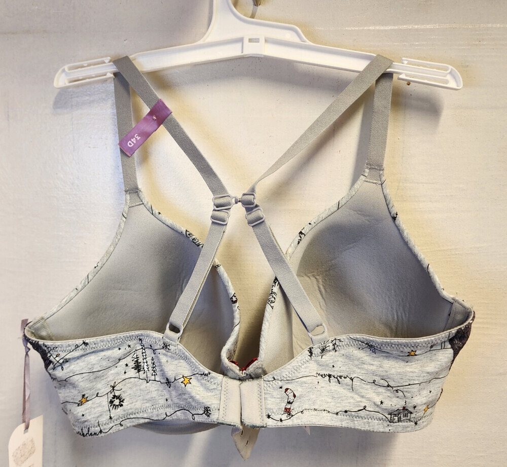New Ambrielle Women's Gary Underwire Lightly Line Bra Adjustable Straps Size 34D - Picture 3 of 5